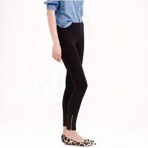 J. Crew Black Leggings with Gold Zipper